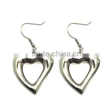 Spring Autumn Jewelry Fashion Stainless Steel Heart Pendant Earrings