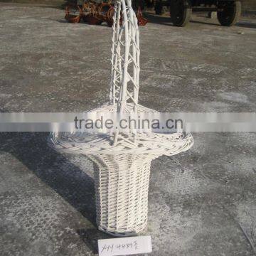 Beautiful Desigh a Set of 2 Pcs White Wicker Flower Baskets photo-3