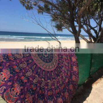 Round Mandala Hippie Beach Throw Cotton Tapestry