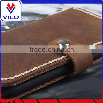 Premuim cowhide genuine leather wallet flip case for Iphone 5SE