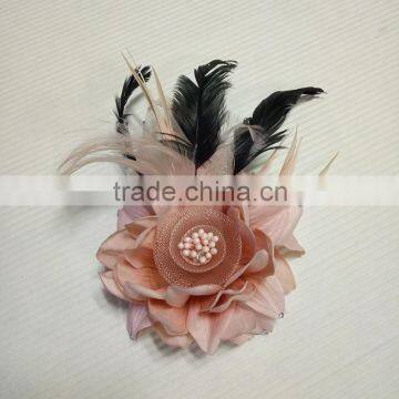 Colorful Artificial Fabric and Feather Flower Brooch photo-4
