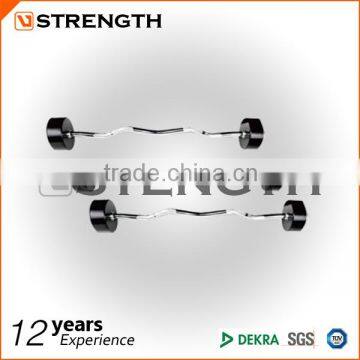 Fitness weightlifting straight bar rubber coated barbell