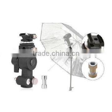 Metal Flash Hot Shoe Umbrella Holder Swivel Light Stand Bracket D Marked II
