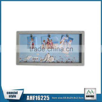 Distinctive Model Wooden Tray Shape Wall Decorative Beach Picture Photo Frame Resin Wooden Costal Style Frame