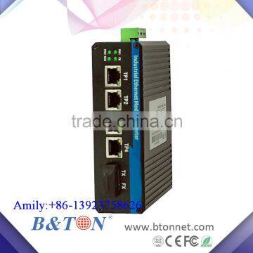 4-Port 10/100T + 10/100M Single Mode Dual Fiber Din Rail Umanaged Industrial Ethernet Media Converter