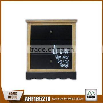 French Style Wooden Drawer Cabinet Signed Board Decorative Dedroom Table