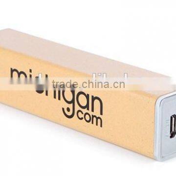 2015 friendly pla wooden power bank gifts with saft battery IC