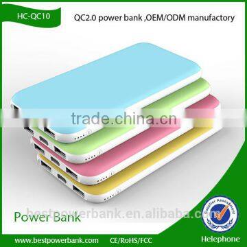 HC-QC01 High Capacity smartphone PowerBank, Wholesale 10000mAh portable charger