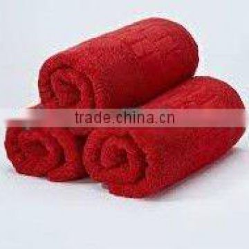 Solid color red used towel of 100 cotton