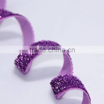 Elastic metallic velvet ribbon