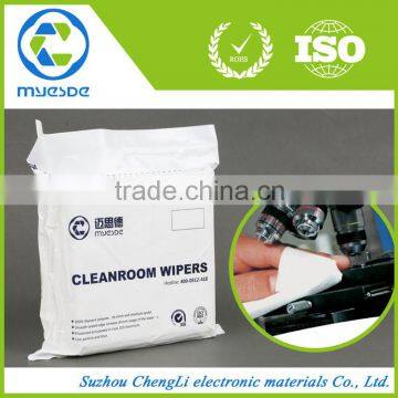 laser Sealed knitted dust less 100% polyester Cleanroom wiper cloth