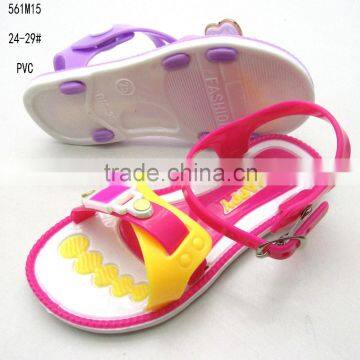 Newest design hot sale girl cheap jelly sandals 2016