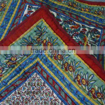 Love Birds Queen Size Indian Hand Block Printed Quilt photo-4