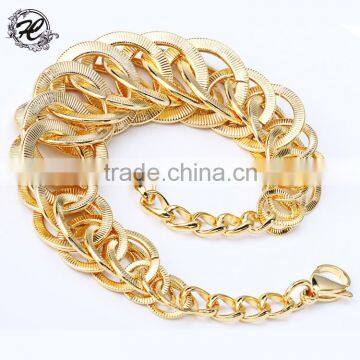 Women new fashion style gold rose gold Chain Stainless Steel statement Necklace
