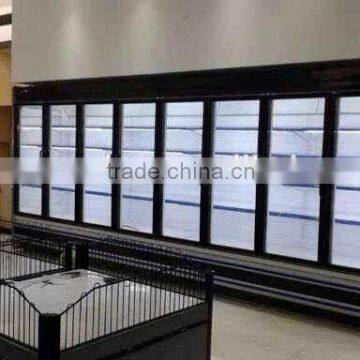 supermarket glass door freezer showcase display