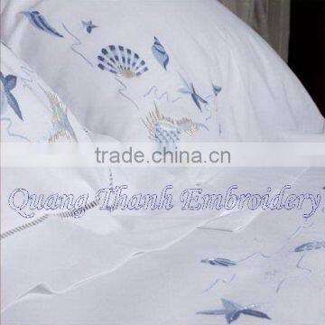 hand embroidery bedding set