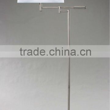 Bedroom lighting adjustable arm floor lamp/light with white shadow