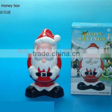 Top quality santa claus plastic coin bank & money box