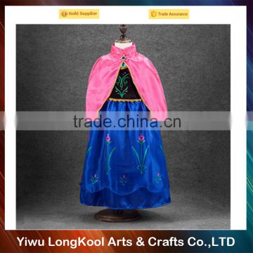 Hot sale wholesale cosplay frozen elsa dress luxury chiffon girl dress