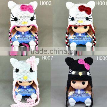 hello kitty baby girl wholesale crochet cartoon character hats