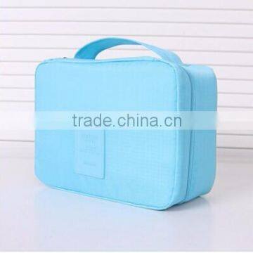 2015 Fashion Style 600D Fabric Foldable Printed Storage Travel Cosmetic Ladies Bag