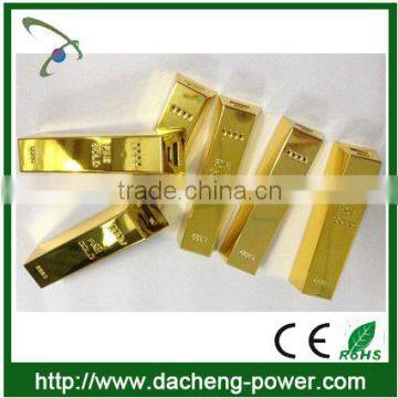 Best selling Gold bar design 2600 smart mobile power bank with fc ce rohs