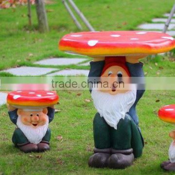 Mushroom shape resin table and chair of garden furniture