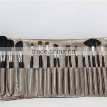 Soft Leather Bag 18 Pcs Stock Make up Brush Set - Pony Hair Makeup Tools photo-2