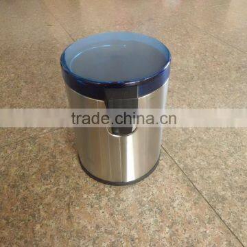 Household stainless steel dustbin with transparent lid and pedal