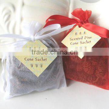 Fresh scented beads/dry flower/vermiculite/pine cone many options for you Organza sachet