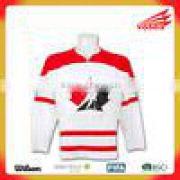 100% Polyester fashion custom pink Hockey Jersey