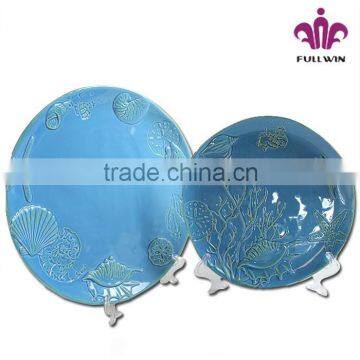 Lead-free Oval Seafood Dolomite Ceramic Colored Ceramic Plate