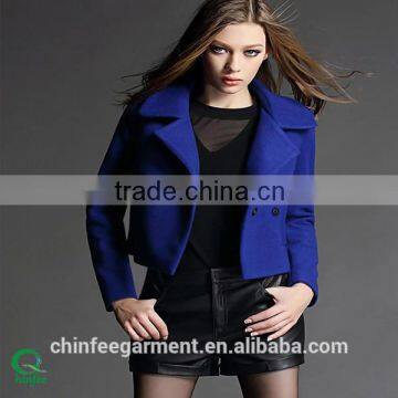 High Quality Woman Short Length Wool Jacket Overcoat