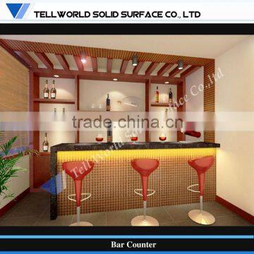 Under top LED lighting artificial marble commercial structure bar