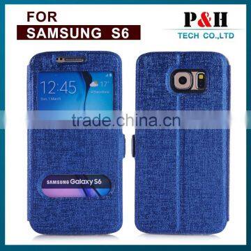 Incoming Call Window Leather Case for Samsung Galaxy S6 photo-5