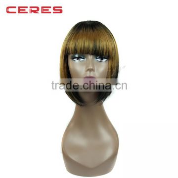 wholesale Natural look premium bob wig 2T blonde ombre wig for black women