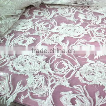 custom cheap polyester voile cord lace fabric