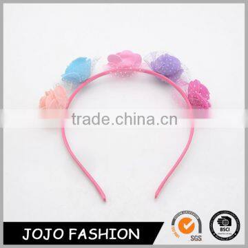 2016 Korean Fashion Kid Hair Accessories Headband Plastic Lace Fabric Hair Flower