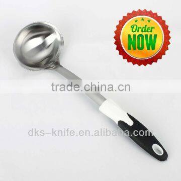 TSY003-SL Stainless Steel Soup ladle with White PP and Black TPR handle Kitchen Tool