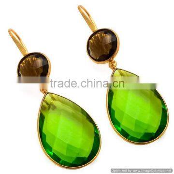 Wonderful Design High Quality Peridot Hydro Earrings, Silver Peridot Earring