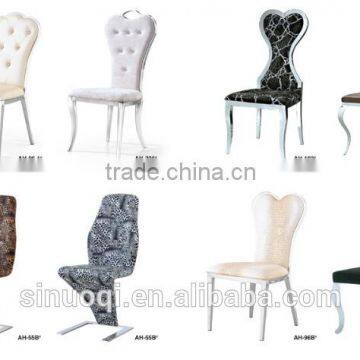 Crystal Antique Flannelette Banquet Chair Stainless Steel Dining Chair Hotel Fabric Dining Chair photo-2