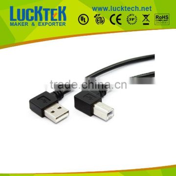 USB A male left angle to B male cable 0.5m