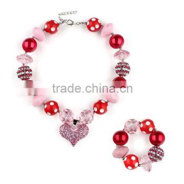 fashion children coral beads necklace jewelry set baby girls big bow styles african beads jewelry sets