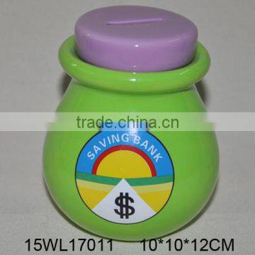 Wholesale simple ceramic cash box,ceramic piggy box,ceramic money box,ceramic coin box