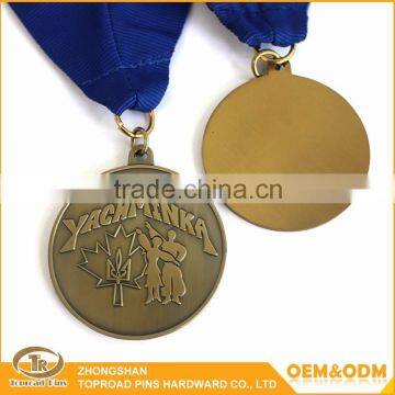 Made in china high quality custom metal antique gold trophy medal