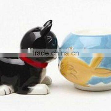 ceramic dolomite magnetic decorative salt and pepper shaker