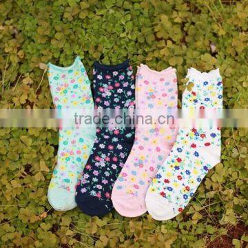 2015 fashion flowers knitted girls SOCKS