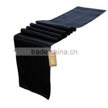 2015New Banquet Wholesale Black Fancy Shiny Satin Table Runner photo-2