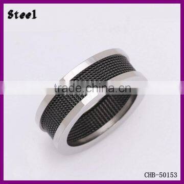 Best Selling Quality Black Stripe 316L Stainless Steel Fashion Finger Ring Designs