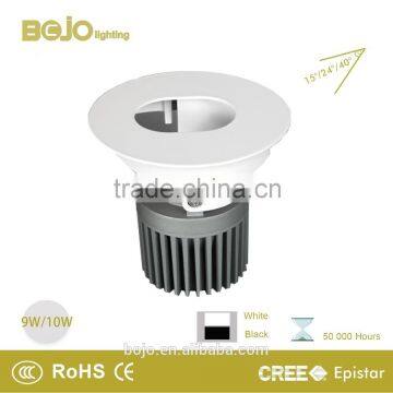 Recessed adjustable 9w 10w cob led downlight with oval hole for hotel